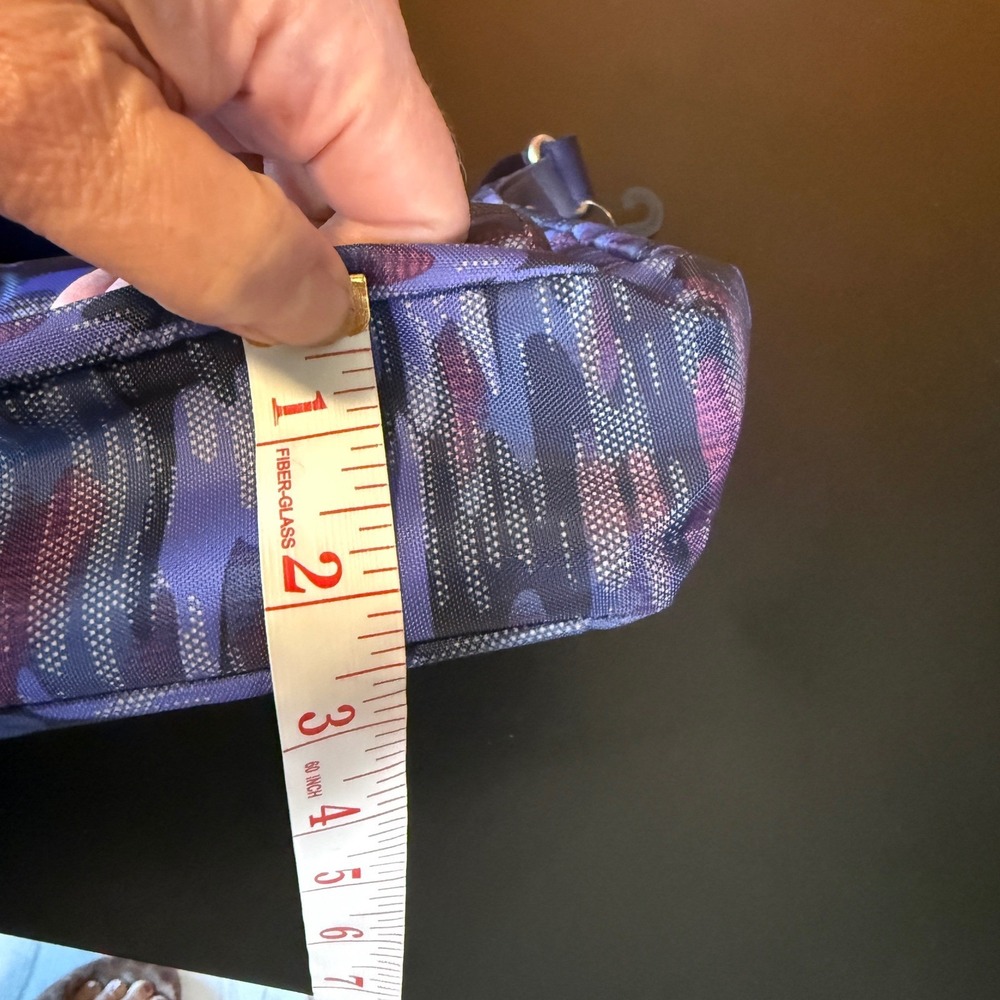 Baggallini Out and About Bagg Purple Blue Camo Cross Body Bag + RFID Wristlet - Picture 11 of 12